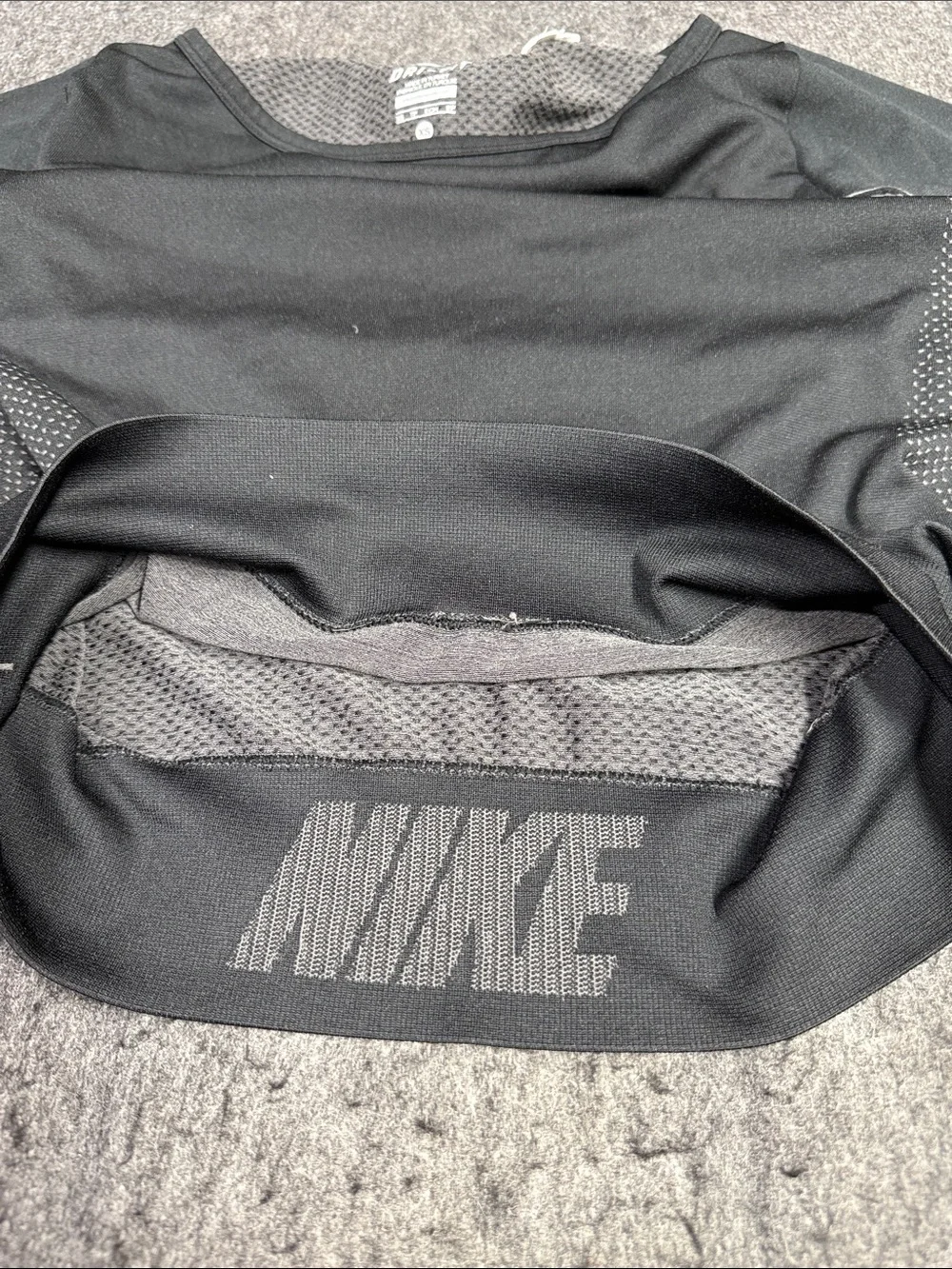 Nike Black Long-Sleeve Performance Tee with Stripe Detail - Picture 4 of 5
